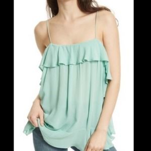 𝅺Intimately Free People Cascade Ruffle Mint Tank M (fits like a size large)